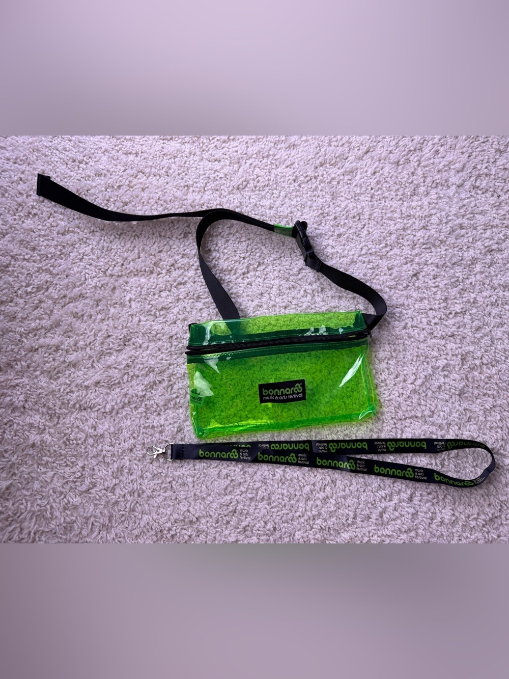 Bonnaroo Neon Green Clear Crossbody Bag/Fanny